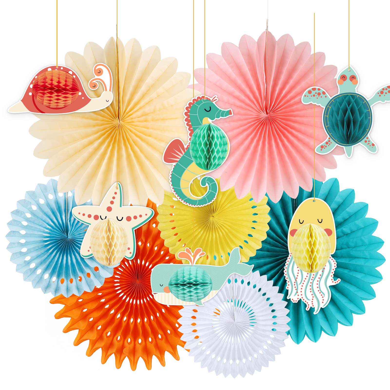 Vajilla Desechable Temática Bajo El Mar - 60 Piezas (20 Platos, 20 Vasos, 20 Servilletas) Para Fiestas
