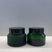 Pot en verre vide pour crème cosmétique, pot en verre à épaule inclinée avec couvercle à vis