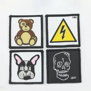Embroidered Textile Label Badges Factory Velcro Hook Loop Casual Shoes Shape Custom Embroidered Patches