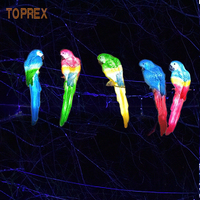 Coloré Résine LED Perroquet Sculpture En Plein Air Jardin Arbre Décoration pour Cour Pelouse Voie Tropical Oiseau Art Ornement