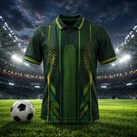 26/27 Jersey Polo Sepak Bola Hijau Kustom, Seragam Sepak Bola Cetak Sublimasi 100% Poliester