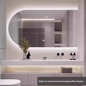 <span class=keywords><strong>Espejo</strong></span> de <span class=keywords><strong>Baño</strong></span> Inteligente con Arco, Luz LED, Pantalla Táctil, Antivaho, Montado en la Pared, Diseño Moderno Minimalista, Lentes de Vidrio - Product Image 5