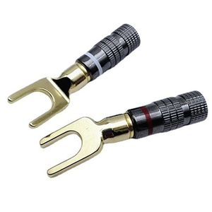 Conector de altavoz de audio con conector banana en forma de U chapado en oro - Product Image 3