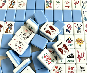 Fichas de Mahjong para Amantes de Mascotas, Caras de Cachorros Divertidas, Colibrí, Flor, Pintadas a Mano, Estilo <span class=keywords><strong>Americano</strong></span>, Miss Oh My Style OEM - Product Image 4