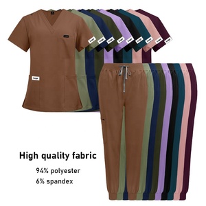 Spandex senza intoppi giorni estivi moderni nuovi colori donne e uomini infermiere Set Jogger antirughe chirurgico uniforme di cura Set di Scrub - Product Image 2