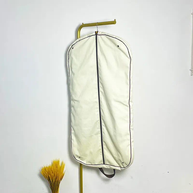 Wholesale Cheap New Design Foldable White Canvas Linen Cotton Garment Bag Garment Bag with Logo Custom