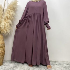 6685 #   Dernière robe musulmane modeste élégante, Abaya ouverte pour femme, robe musulmane avec fermeture éclair sur le devant, robes en mousseline de haute qualité - Product Image 3