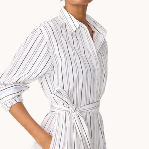 Vestido de Lino de Verano Casual y Moderno para Mujer, Diseño OEM, Nuevo y en Oferta, Elegante Vestido Camisero de Algodón a Rayas - Product Image 2