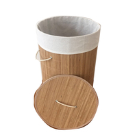 Paniers de rangement ronds en bambou pliables Organisateur de blanchisserie pliable pour vêtements dans l'espace de garde-robe