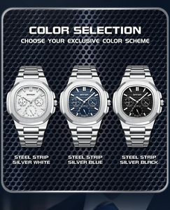 Reloj Deportivo de Moda para Hombre SANDA 7053, Reloj de Pulsera Cuadrado con Fecha y Día de la Semana, Reloj de Negocios Impermeable para Hombre - Product Image 3