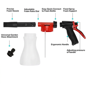 Pistola de Espuma con Dial de Relación Ajustable para Manguera de Jardín, Cañón de Espuma Portátil para Lavado de Coches, Lanza Espuma de Nieve con Botella de Jabón y Accesorio Pulverizador - Product Image 4