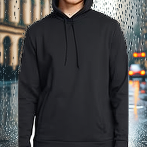 Sweat-shirt à capuche uni pour homme, coupe classique, en coton tricoté, décontracté, pour l'automne - Product Image 2