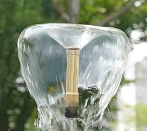 Fuente de Agua Decorativa para Jardín <span class=keywords><strong>con</strong></span> Boquilla de <span class=keywords><strong>Trompeta</strong></span> de Acero Inoxidable y Cobre, Diseño de Gloria Matutina de Doble Capa, para Peces - Product Image 4
