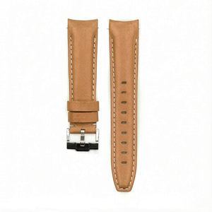 Bracelet de montre en cuir personnalisé de haute qualité avec logo, surpiqûres noires et blanches, bracelet de remplacement en cuir véritable, fabricant en gros - Product Image 3