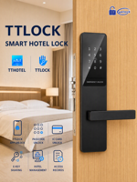 Système de serrure intelligente pour hôtel TTLock TTHotel APP en alliage de zinc avec lecteur de carte RFID et logiciel d'encodage