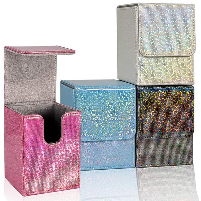 Sparkly Card Deck Box Holds 100+ Cards Vertical TCG Deck Box  Compatible with Commander/Magic the Gathering Game Cards
