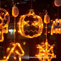 Lampes décoratives LED d'Halloween en PC, style abstrait, ornements de maison, lampes à ventouse pour créer une ambiance festive