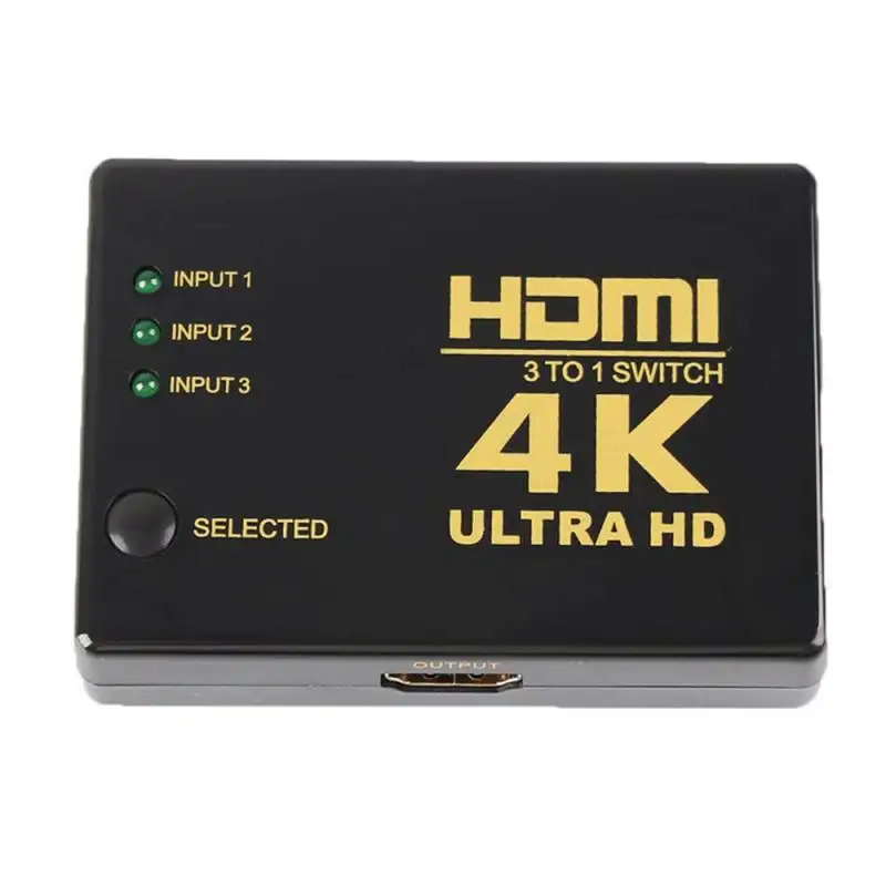 4K 2K 3x1 HDMI Cable Splitter HD 1080P Video Switcher Adapter 3 Input 1 Output Port HDMI Hub for Xbox PS4 DVD HDTV PC Laptop TV