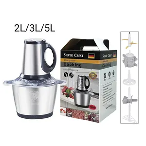 2L 3L 5L Sliver Crest Home Use Stainless Steel Meat Grinder Parts Multifunctional Meat Chopper Electric Meat Grinder