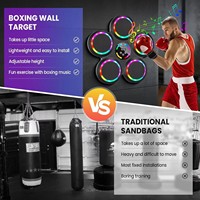 Machine de boxe musicale intelligente RS, murale, réglage de la vitesse sur 9 niveaux, machine de boxe à un coup, lumière LED noire pour enfant et adulte