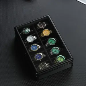 10 slot griglie espositore regalo imballaggio scatole per orologi custodie scatola per orologi in alluminio