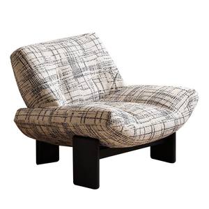 Sillón Individual de Estilo Retro Francés, Tela a Cuadros Blanca y Negra, Silla de Salón para Adultos y Personas Mayores - Product Image 4