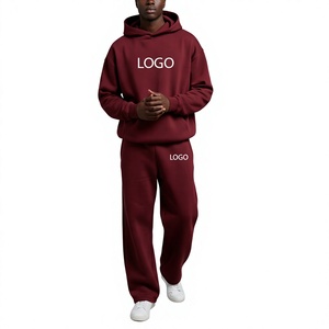 Survêtement personnalisé 100% coton, coupe classique, respirant, écologique, en molleton épais, style streetwear vintage, effet délavé à l'acide - Product Image 1