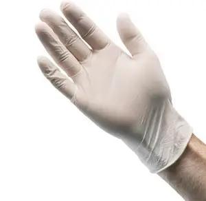 Sarung tangan murah grosir bubuk ujian gratis sarung tangan pelindung lateks ujian pabrik Malaysia 100% ujung bertekstur lateks alami