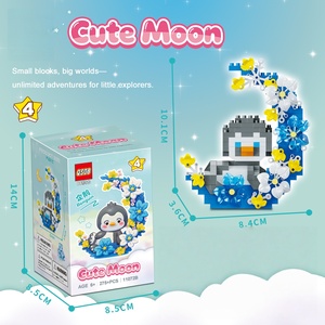 Figura de Ladrillo de Flores y <span class=keywords><strong>Luna</strong></span> EPT, Modelo de Animal de Dibujos Animados con Micro-Diamantes, Juego de Bloques de Construcción - Product Image 6