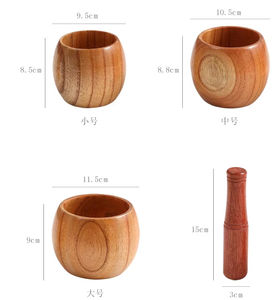 Pot de pâte d'ail en bois massif pratique outil de meulage de poivre naturel et d'herbes ustensile de cuisine en bois pot de meulage - Product Image 6