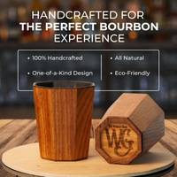 Copas de whisky y vino resistentes a altas temperaturas hechas de roble para jugo de Malta Copas de cóctel cerradas