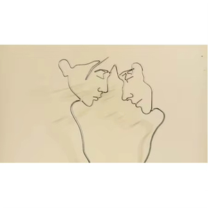 Sculpture murale minimaliste en fil métallique avec visages de couple, décoration moderne à suspendre pour chambre à coucher, salon, décoration romantique pour la maison - Product Image 5