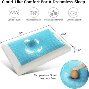 Comfort e Relax reversibile di gel di raffreddamento letto di schiuma di memoria cuscino