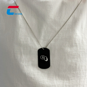 Custom Metal Necklace Social Media Tap Nfc Metal Hang Tag With Chip - Product Image 2