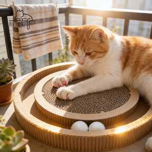 Tiragraffi per Gatti in Cartone e Sisal Naturale Moderno, Giocattolo Interattivo con Pallina, Accessorio per Proprietari di Gatti - Product Image 3