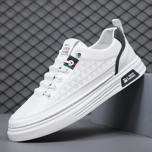 Zapatillas Deportivas Casuales para Hombre con Cordones, Parte Superior de Malla Transpirable, Ligeras, con Suela Suave, Punta Redonda, Blancas, Modernas, con Plataforma Delgada - Product Image 2