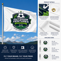 Drapeau d'événement sportif personnalisé imprimé 3x5 pieds en polyester avec logo, bannière volante pour une ambiance de supporter