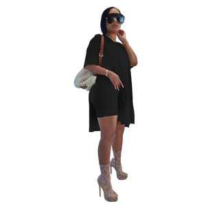 S-3XL 2023 femmes tenue été deux pièces Sport ample Jogging ensembles vêtements <span class=keywords><strong>femme</strong></span> motard dames court 2 deux pièces ensemble tenue - Product Image 2