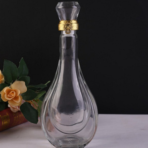 Botella de Licor de Cristal Elegante con Tapón de Corcho para Whisky, <span class=keywords><strong>Bourbon</strong></span>, Ginebra, con Logotipo Personalizado y Capacidad de 500 ml - Product Image 4