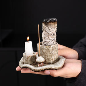 Quemador de Incienso de Cerámica 3 en 1, Venta Directa de Fábrica, para Salvia, Palo Santo, Varillas de Incienso, Té, Sándalo, Portavelas, Cuenco para Incienso - Product Image 3