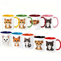 Mug en céramique personnalisé avec logo par sublimation, revêtement émaillé, tasse à café promotionnelle, cadeau d'ouverture d'entreprise, mug publicitaire de marque