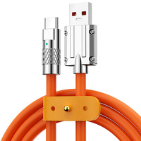 Produits phares, câble de données de charge rapide 6A en alliage de zinc et silicone souple, câble de données de charge super rapide 120W type C