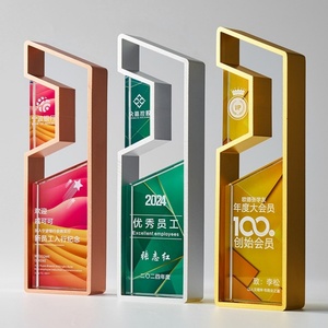 Trofeo <span class=keywords><strong>in</strong></span> Cristallo con Bordo <span class=keywords><strong>in</strong></span> Lega di Zinco Personalizzabile con Incisione Laser 3D per Eventi Aziendali - Product Image 3