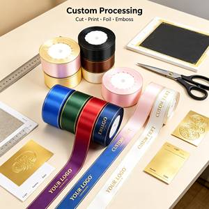 Hanfan 40mm Satin <strong>Ribbon</strong> with Gold Edge 4cm Gold Trimmed <strong>Ribbon</strong> Roll <strong>for</strong> Gift Wrapping <strong>Wedding</strong> Decoration Wholesale - Product Image 4