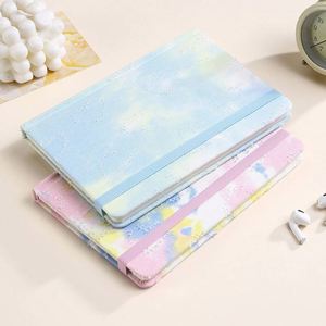 Wholesale Modern A5 Fabric Denim Tie-Dye <b>Hook</b> Pattern Custom Printed Hand-Held Student Notebook Elastic Band for Note-Taking - Product Image 4