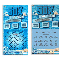 Cartes de visite en carton personnalisées imprimées à l'écran, design style océan, numéros variés, revêtement de sécurité pour usage promotionnel