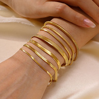 Vente en gros Bracelet chaîne serpent en acier inoxydable plaqué or 18 carats Bijoux tendance en acier inoxydable pour femmes