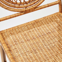 Chaise en rotin tressé à la main, assise en osier naturel, élégante et robuste, chaise d'appoint bohème pour la maison et le patio
