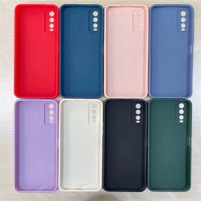 New Design Straight Edges Soft TPU Lens Protective Microfiber Internal Pasting Mobile Phone Back Cover Case for Vivo Y16 4G