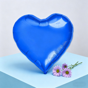 Ballon de mariage en aluminium bleu foncé en forme de cœur, impression numérique, facile à utiliser, 18 pouces (45 cm) - Product Image 4